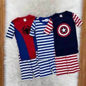 Hanna Andersson Boys 10 HannaJams Short Pajama Set Bundle Marvel Spider Man